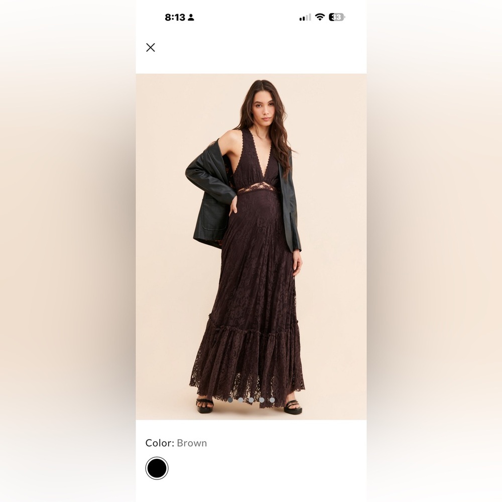 Free People One More Night Maxi Dress Brown New without tags!